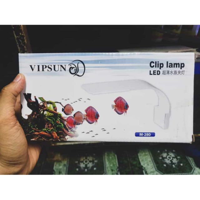 ĐÈN LED KẸP 1 BÊN HỒ CÁ THỦY SINH VIPSUN M280 MÀU TRẮNG HỒ 30 ĐẾN 40CM