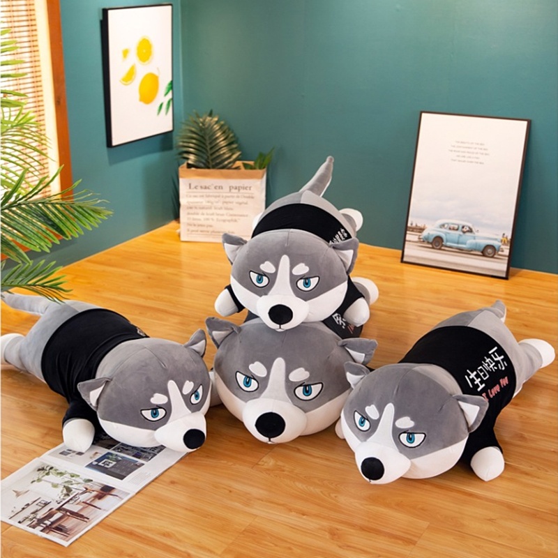 ❤️Siêu Rẻ ❤️Chó Husky Xám Hot- Chó Bông Husky Thú Nhồi Bông 1M