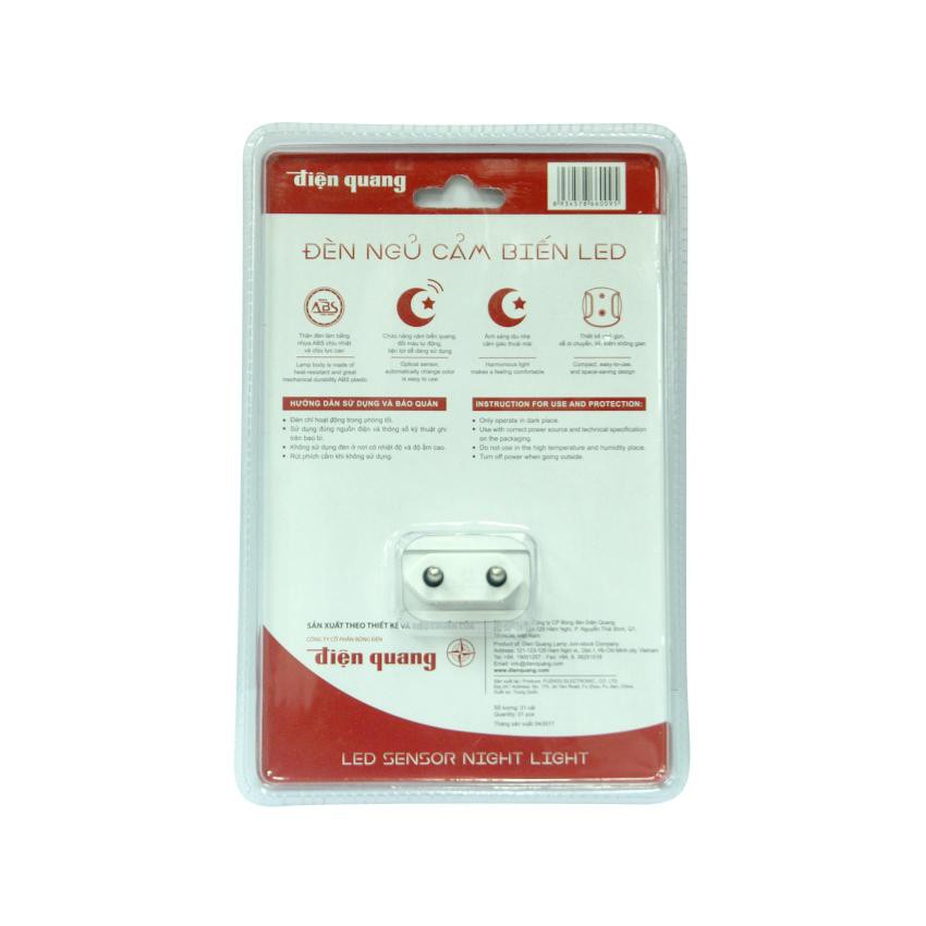 Đèn ngủ Led Điện Quang ĐQ LNL05 (cảm biến quang và đổi màu tự động)