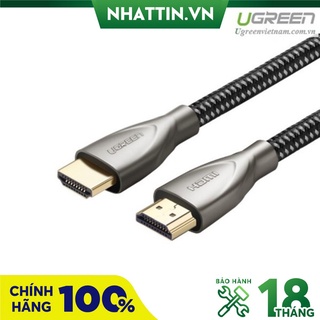 Cáp hdmi 2.0 carbon 3m chuẩn 4k@60mhz ugreen 50109 mạ vàng cao cấp