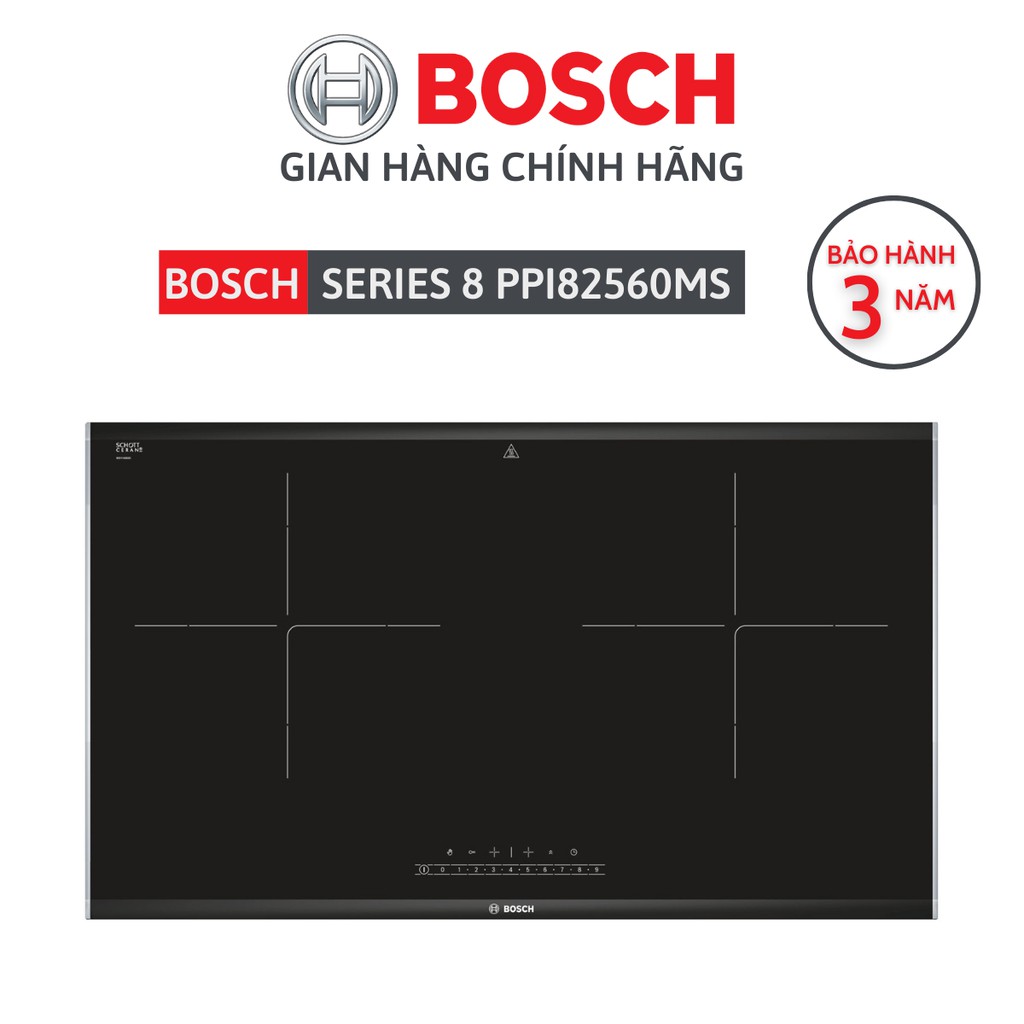 Bếp từ đôi (2 vùng nấu) Bosch Series 8 PPI82560MS - Hàng chính hãng, bảo hành 3 năm tại nhà (Best seller)