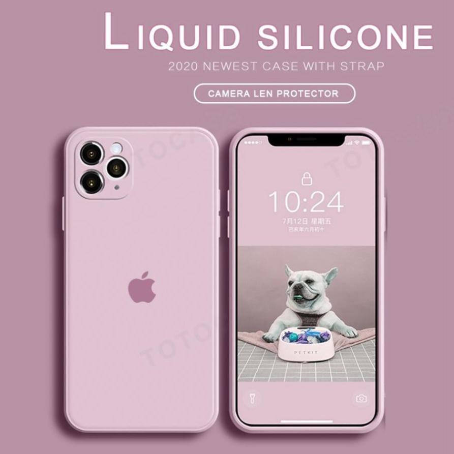 Ốp Iphone chống bẩn viền vuông cho IPHONE 7 8 PLUS X XS MAX 2020 - Bảo vệ camera - CASEPRO