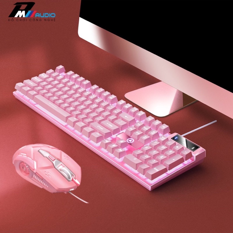 COMBO BÀN PHÍM K500 GIẢ CƠ LED XUYÊN CHỮ VÀ CHUỘT G5 LED RGB SIÊU GIÁ RẺ CHẤT LƯỢNG, BẢO HÀNH 6 THÁNG -BMVAUDIO
