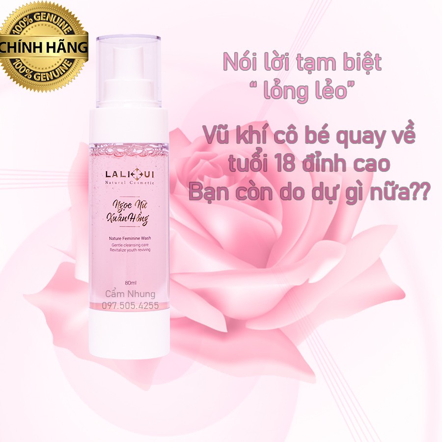 [Mua 1 tặng 1] - Mới nhất 2021 Dung Dịch Vệ Sinh Ngọc Nữ Xuân Hồng Lalihui 80ml