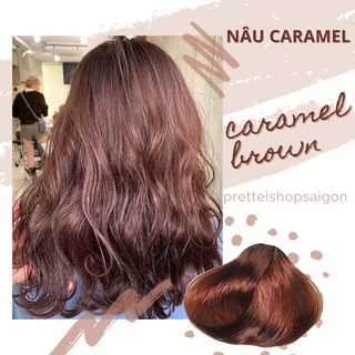 [kèm Trợ Nhuộm+Ủ tóc] Kem Nhuộm Tóc Màu NÂU CARAMEL - Không Tẩy