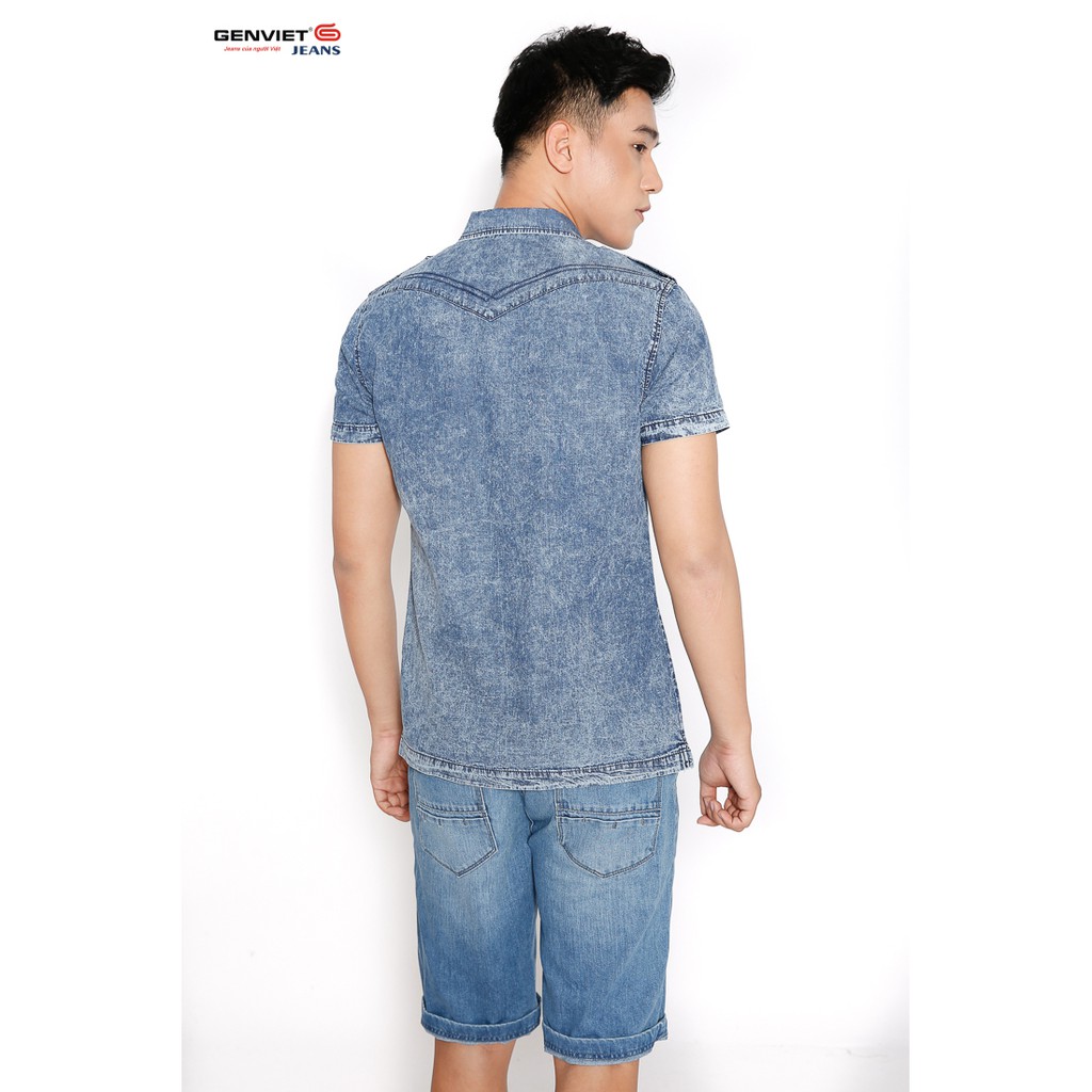 Áo sơ mi cộc tay nam X3321J407 GENVIET | BigBuy360 - bigbuy360.vn