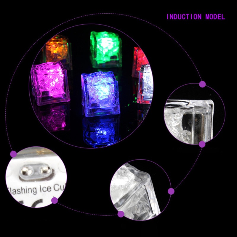 Đá Viên Uống Nước 7 Màu Có Đèn LED Chống Thấm Nước
