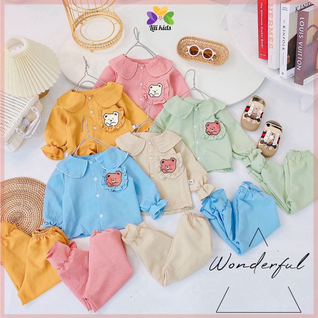 đồ bộ bé gái đồ bộ cho bé mặc nhà chất xốp đũi loại 1 lili.kids BDT07
