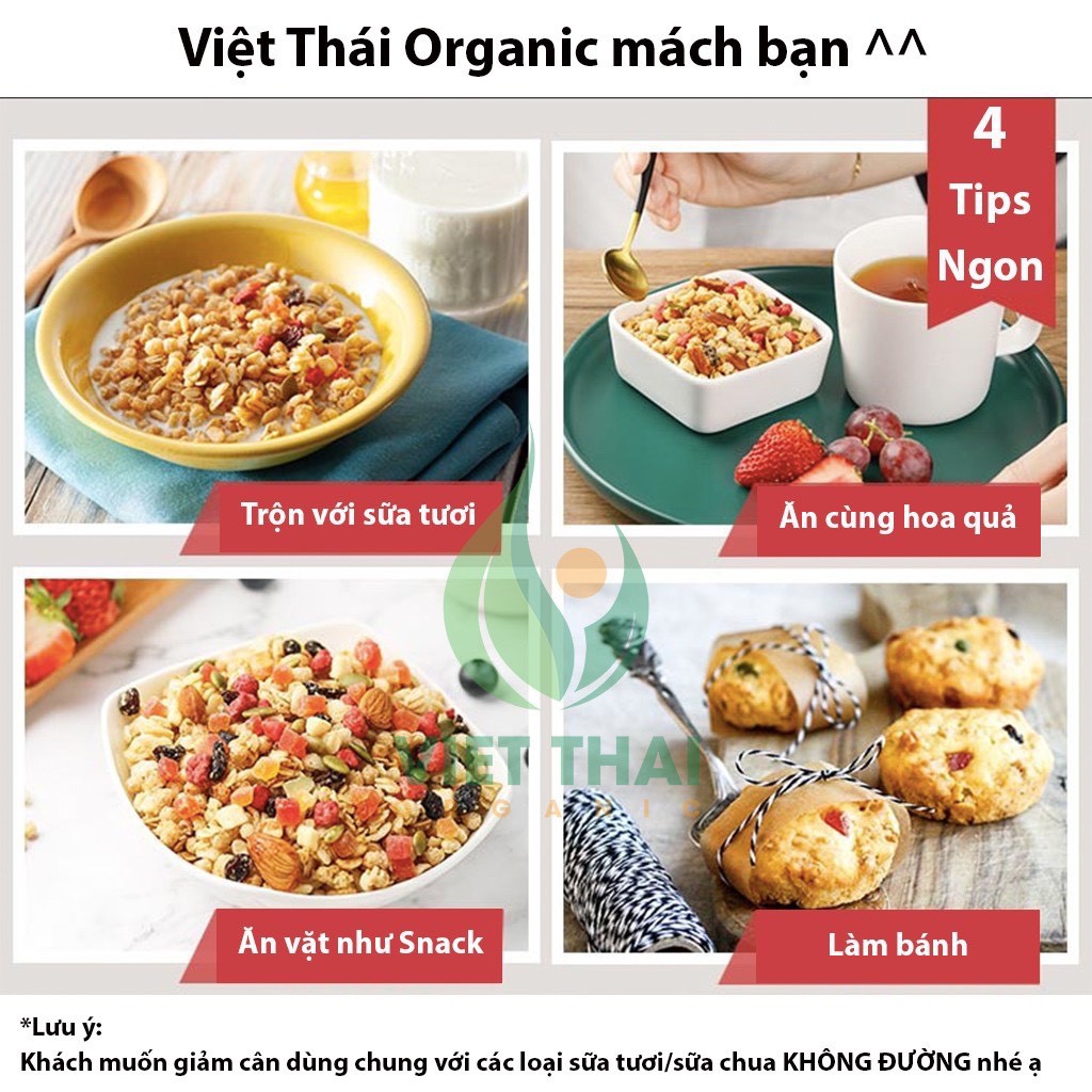 Ngũ Cốc Trái Cây Ăn Sáng/ Ăn Kiêng Muesli Nga CỰC NGON ĐỦ 5 VỊ hạt, trái cây