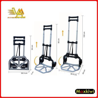 [Hàng Cao Cấp] Xe Đẩy Hàng Gấp Gọn, Xe Đẩy Hàng 2 Bánh Gấp Gọn Maxkiwi- Siêu Bền, Bỏ Cốp Ô Tô