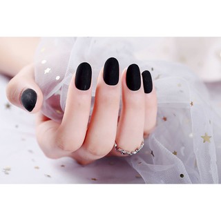 24 chiếc móng giả màu đen để trang trí trong làm móng