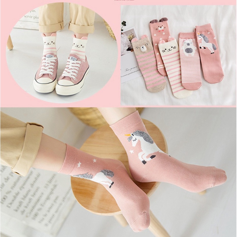 Vớ nữ cổ thấp hình con vật cute lên chân đáng yêu thời trang cao cấp giá rẻ chất liệu cotton bền bỉ