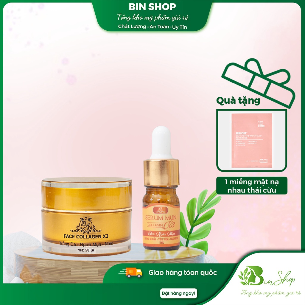 [COMBO] Kem Face Collagen X3 Luxury + Serum Mụn Nám Thâm Collagen X3
