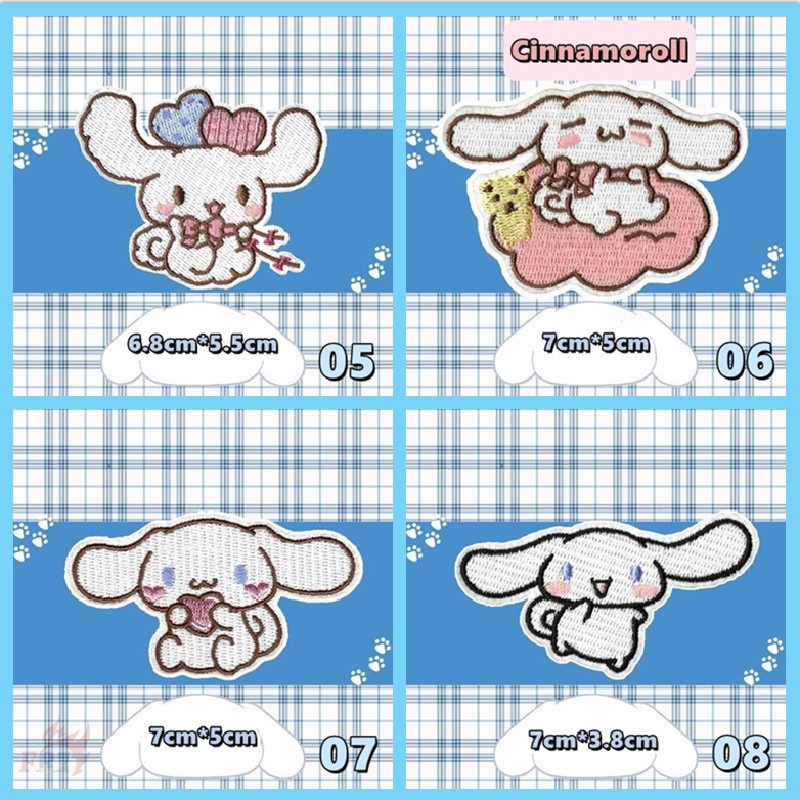 ✿ Miếng Dán Tự Dính Hình Nhân Vật Hoạt Hình Cinnamoroll / Kuromi / Pom Pom Purin ✿ 1 Huy Hiệu Thêu Hình Ngộ Nghĩnh