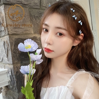 Blue Little Butterfly Hairpin Dreamy Sweet Side Clip Hair Accessories Girl Bangs Clip Hairpin Word Clip