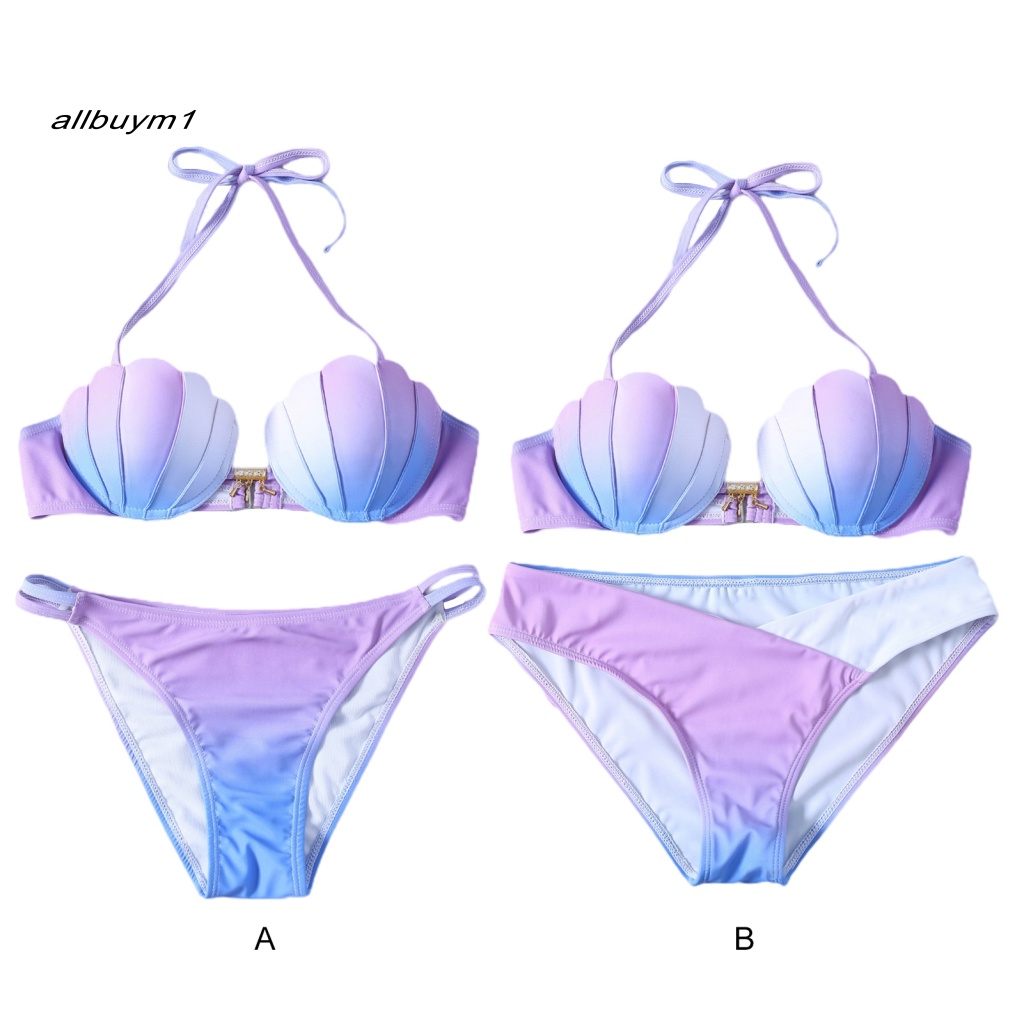 Bộ Đồ Bơi Hai Mảnh Hở Lưng Hình Vỏ Sò Dễ Thương Thời Trang Mùa Hè Cho Nữ
