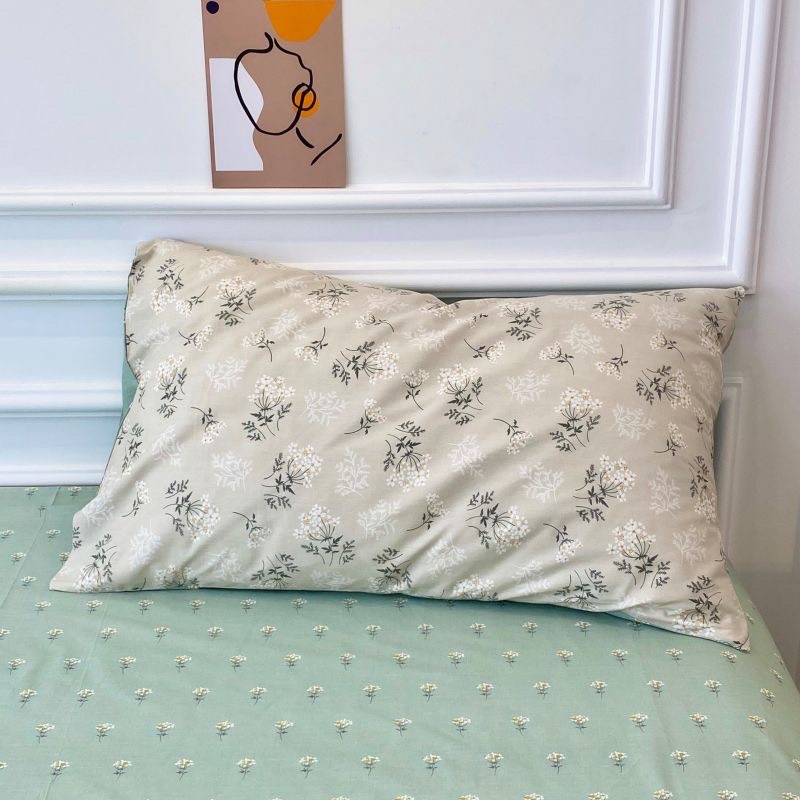 Bộ Chăn Ga Gối Hoa Nhí  Sang Trọng Cotton 3D Poly 5 Món Cao Cấp Mát Mịn Đủ Kích Thước Tặng Kèm Vỏ Gối Ôm