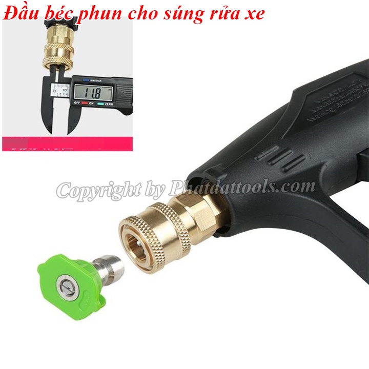 Đầu béc xịt rửa xe chỉnh tia 0-15-25-40 độ -Béc rửa xe đài loan gắn đầu súng rửa xe các loại