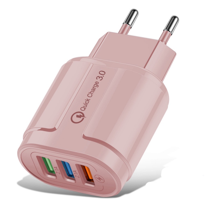 Củ Sạc Nhanh 2A 3 Cổng USB Cho iPhone Samsung Xiaomi Huawei