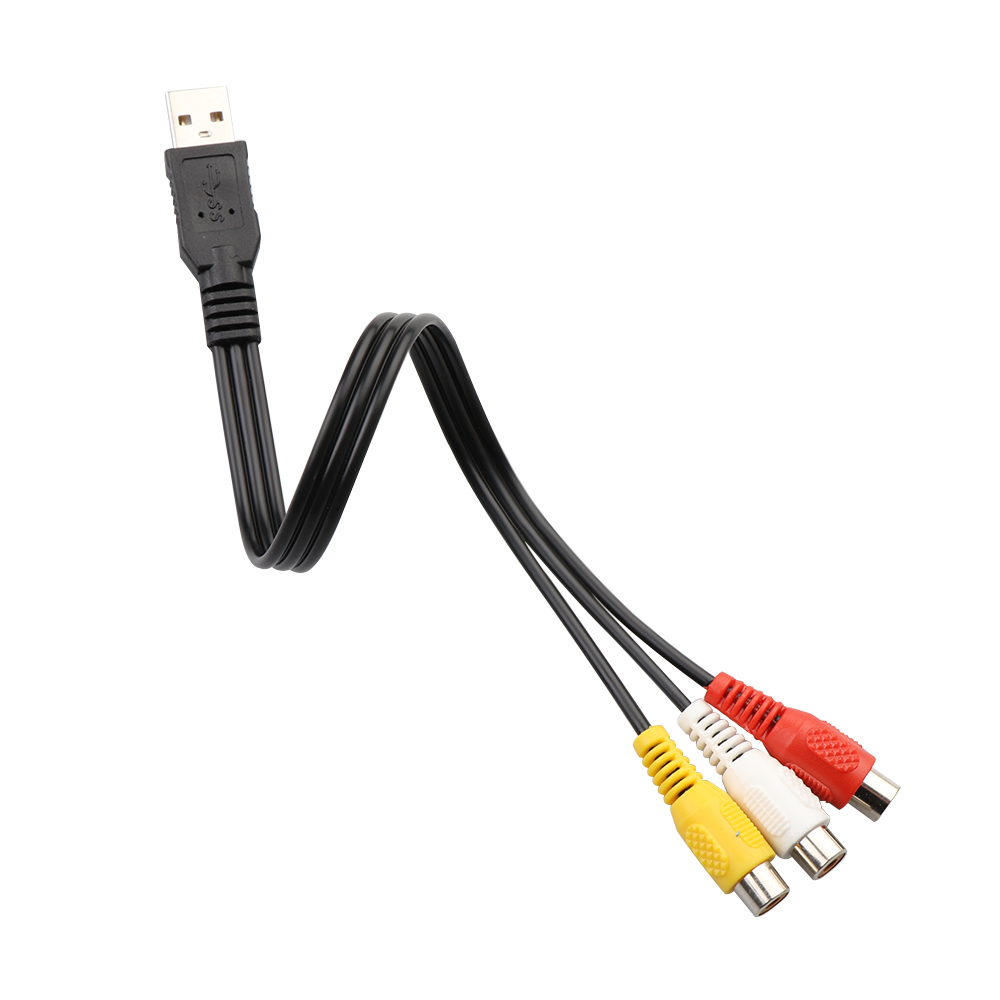 Cáp Chuyển Đổi Usb 2.0 M / F Hdtv Tv Usb Male Sang 3-rca Female 30cm