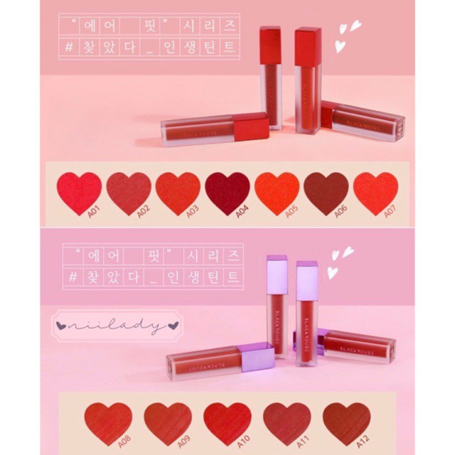 Son Black Rouge 🍁FREESHIP🍁 Son Môi Son Black Rouge Air-Fit Velvet Tint (A01 đến A17) | BigBuy360 - bigbuy360.vn