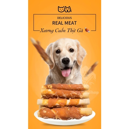 [ 100gr ] Xương Cuốn Thịt Gà Cho Cún  ( Cho cún size vừa và lớn )