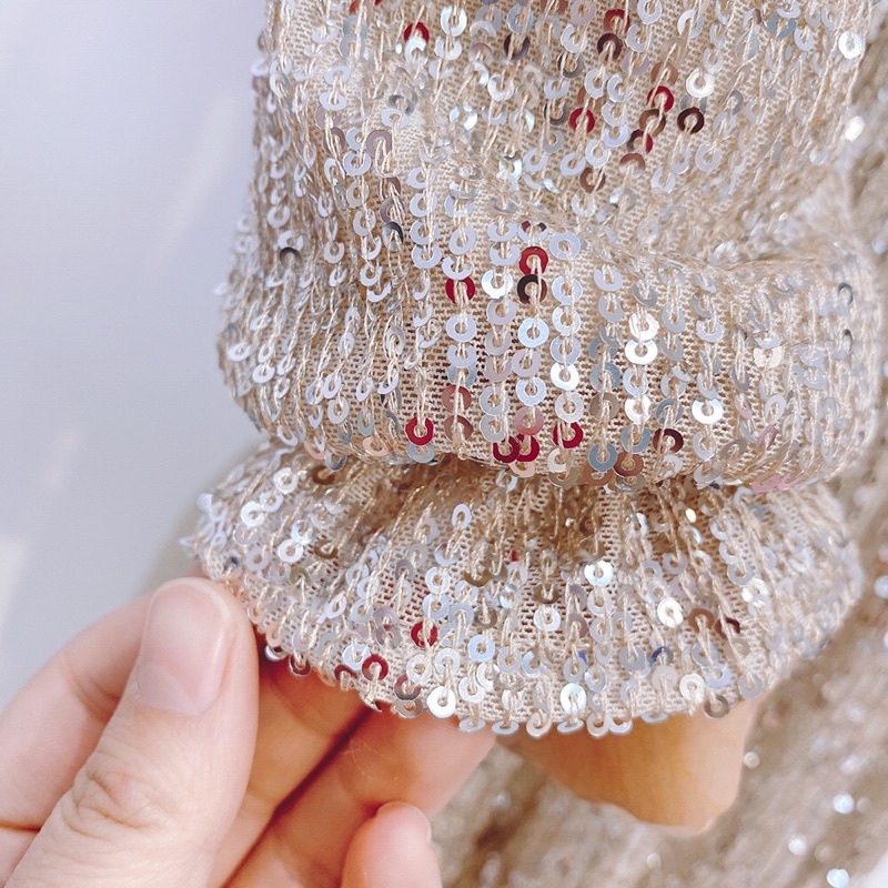 Váy kim tuyến lót lông cao cấp bé gái