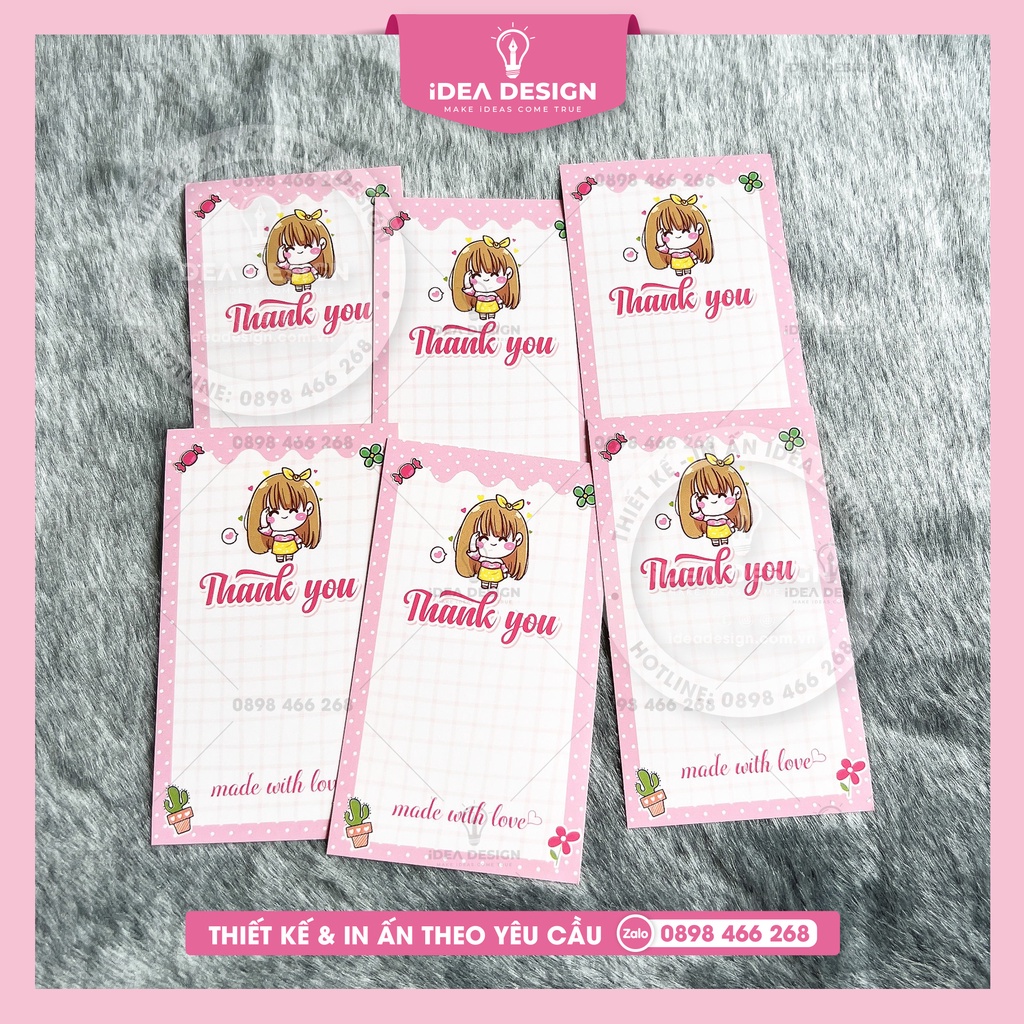 Tem dán niêm phong, Sticker dán hộp, Decal dán hộp quần áo - Size 6.5x11cm - Mẫu BABY PINK - Cán màng bóng - iDea Design