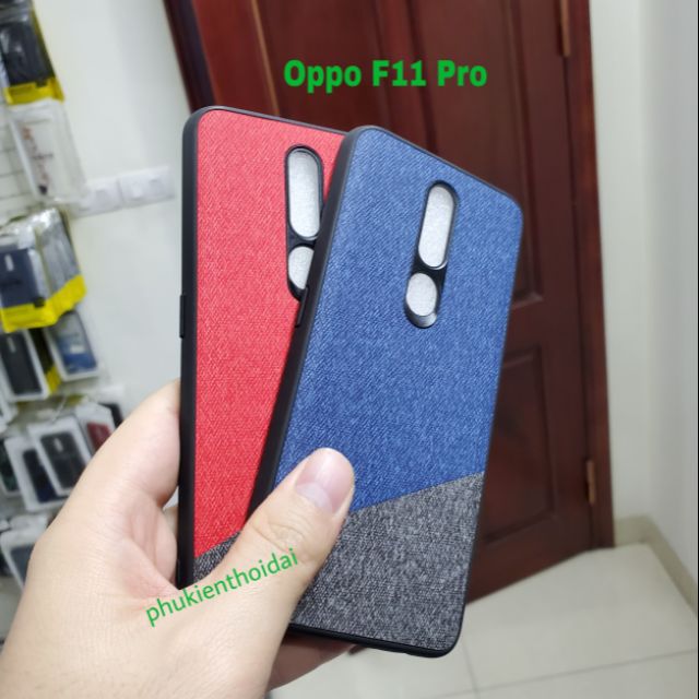 Ốp lưng Oppo F11 Pro FREESHIP Từ 50k chống sốc vân vải Jean thổ cảm mềm mịn