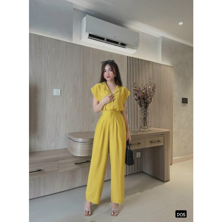 (Free ship) Xả Lỗ Mẫu HOT Sét Tuyết Nhung Áo Cổ Bẻ Cụt Tay Phối Với Quần Dài Form Rộng Sang Chảnh UP HHP Fashion