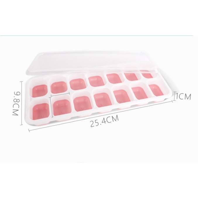 Khay Trữ Đông Thực Phẩm Ăn Dặm Cho Bé Có Nắp Đậy Chống Mùi Tủ Lạnh, Đế Silicon, Khay Làm Đá Viên