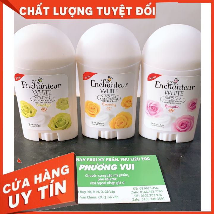 sáp khử mùi Enchanteur 40g (mẫu mới đủ màu đủ mùi )khử mùi nách dành cho nữ giới - hương hoa hồng phápgiữ hương thơm lâu