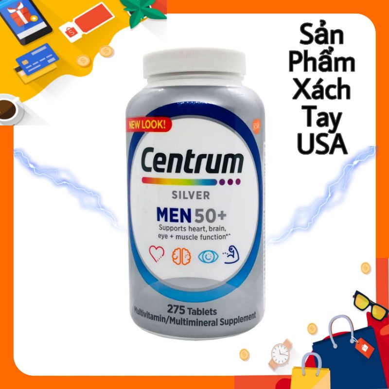 Vitamin dành cho nam giới trên 50 tuổi Centrum Silver Men 50+