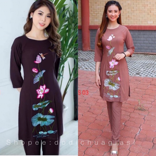 Đồ Lam Đi Chùa # Cách Tân Thêu Chuồn Chuồn # Đồ Bộ Nữ # Quần Áo