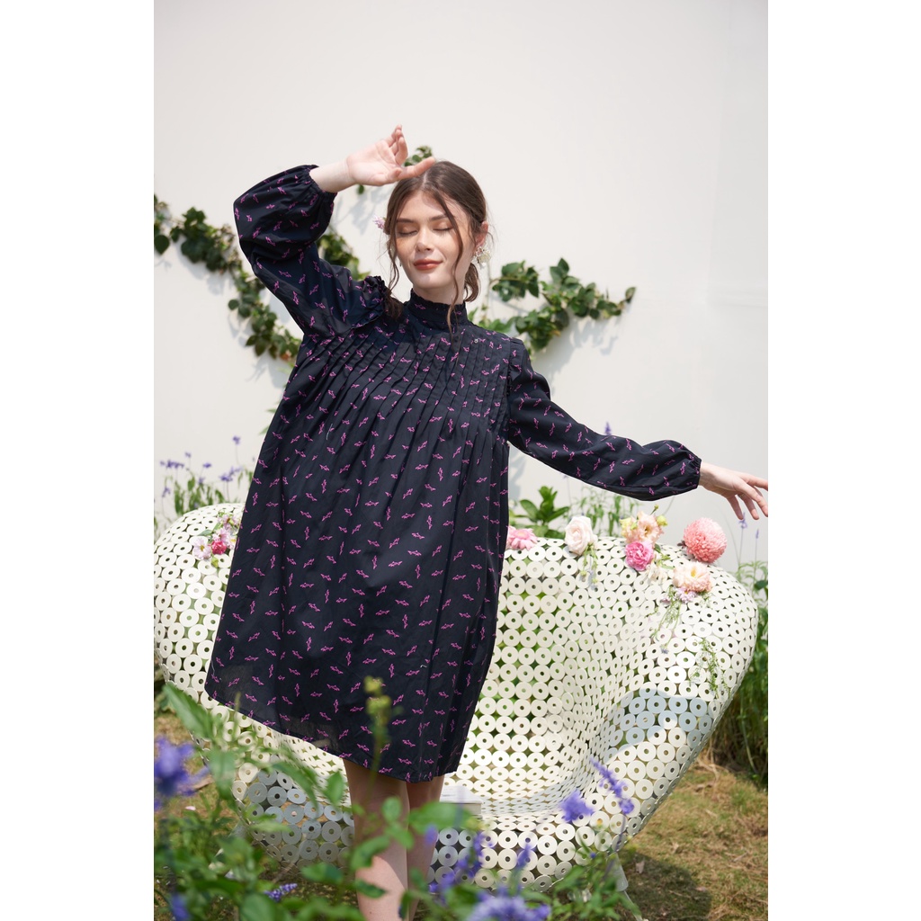 TIFFANY STUDIOS - Đầm Baby Doll Cổ Tròn Phong Cách Pháp Thanh Lịch - CHARLOTTE DRESS