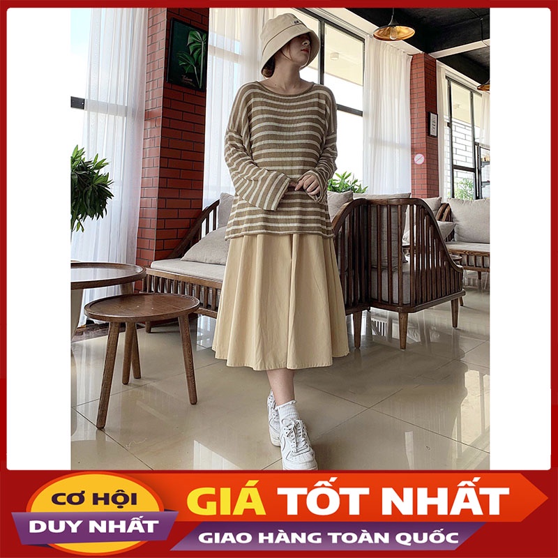 Áo Len Mỏng Kẻ Nhỏ Phong Cách Hàn Quốc M0103 -Violet