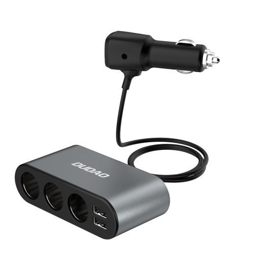 Tẩu cốc sạc ô tô xe hơi chia 3 tẩu phụ và 2 cổng sạc USB Dudao R1Pro sạc nhanh 3.4A có led báo điện áp