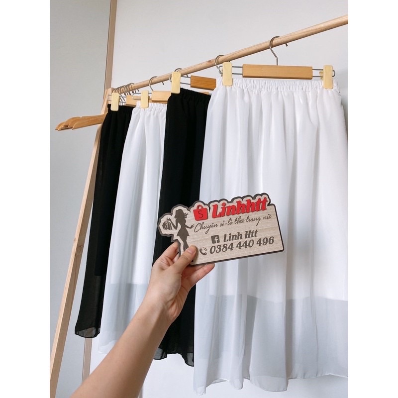 Chân váy TOUSHI voan dài trơn BASIC phong cách Hàn Quốc TAOBAO