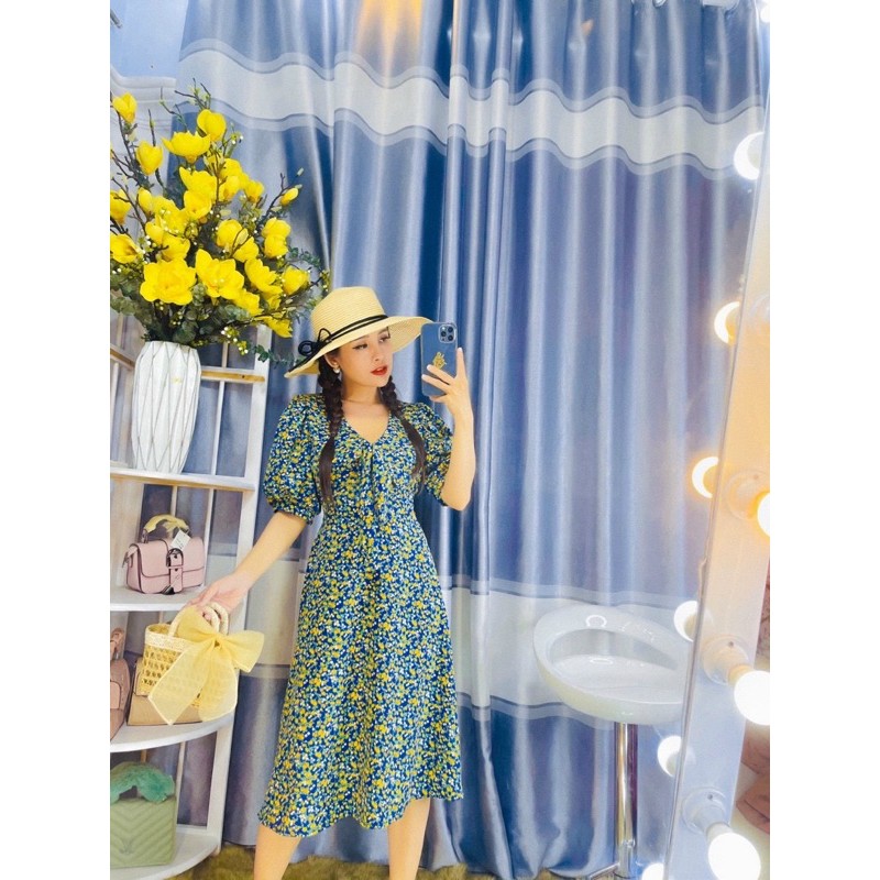 Đầm maixi dày thắt nơ from rộng mùa hè | BigBuy360 - bigbuy360.vn