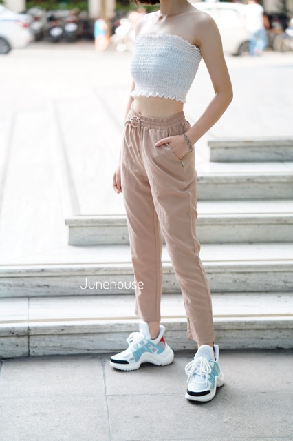 Quần đũi hãng JUNE dáng baggy nữ cạp chun