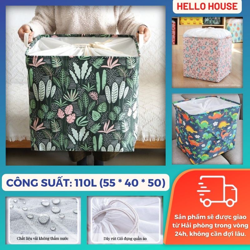 ❤️SIZE TO 110 LÍT❤️túi vải đựng chăn màn quần áo,Để sắp xếp tủ quần áo Nhiều kết cấu 40X50X55 cm