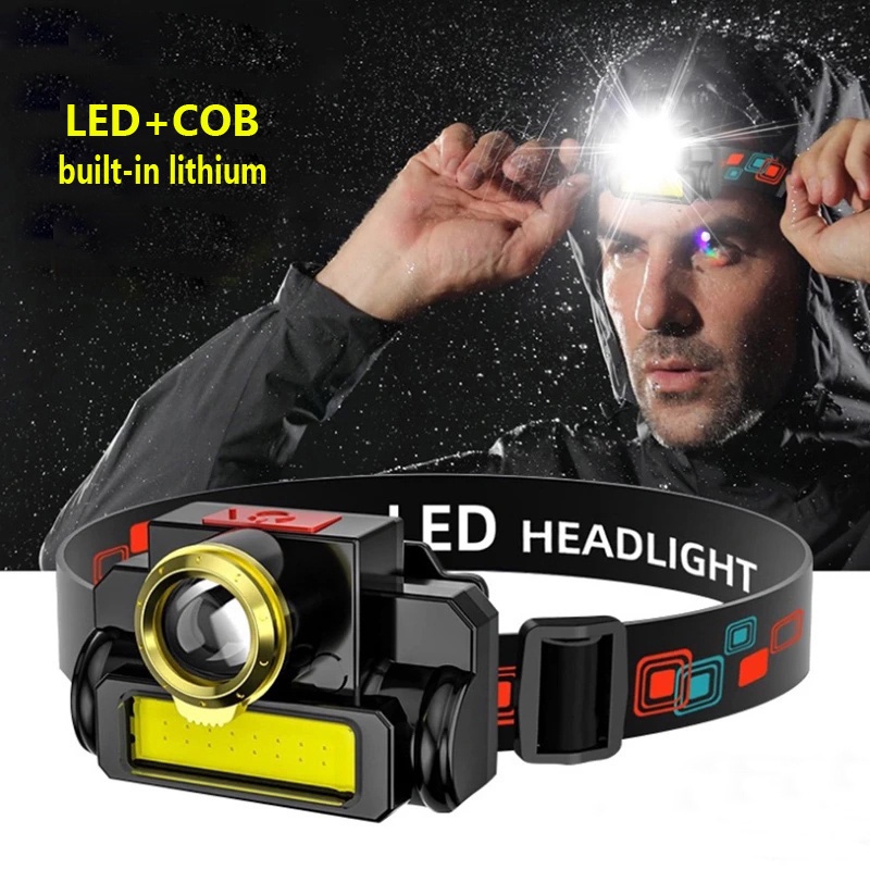 Đèn Pin LED COB Kiêm Sạc Pin 1200mah Có Thể Điều Chỉnh Dùng Khi Đi Cắm Trại Ngoài Trời