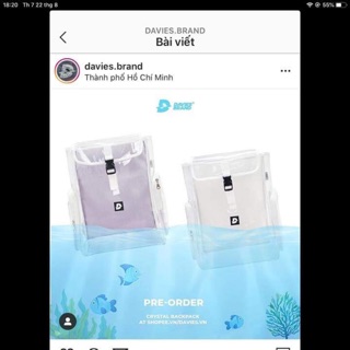 Balo Davies Trong suốt màu tím