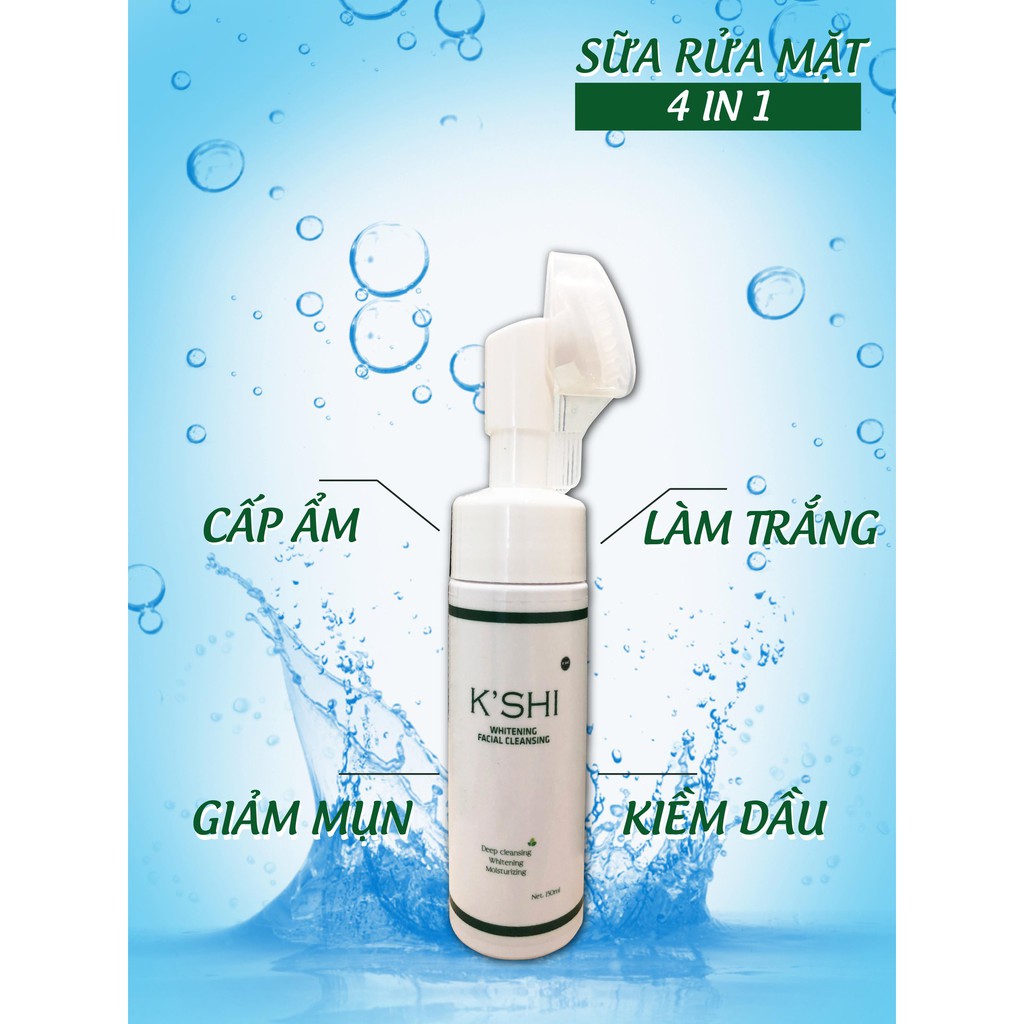 Sữa Rửa Mặt Ngừa Mụn Kiềm Dầu K'shi Có Đầu Cọ Massage Tạo Bọt 150ml Hàng Chính Hãng KM Sốc Ngay Hôm Nay