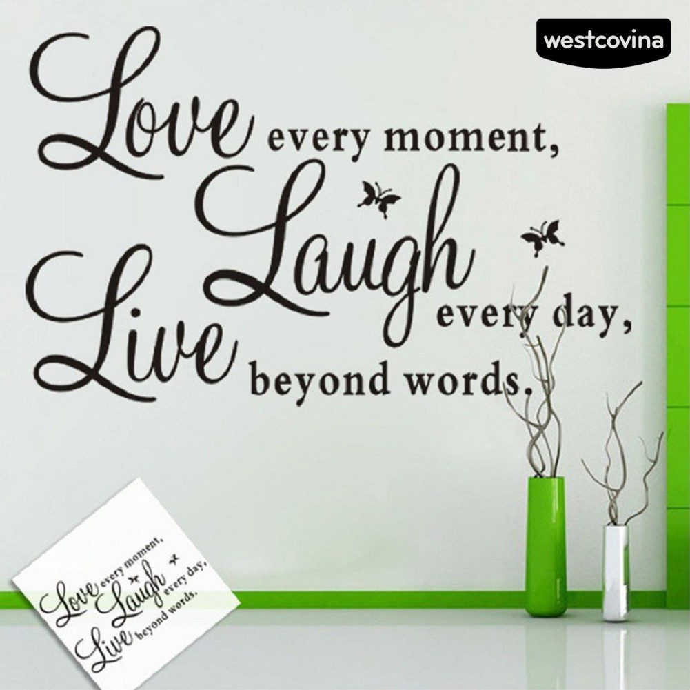 Miếng dán tường họa tiết chữ Love và bướm truyền cảm hứng trang trí cho nhà