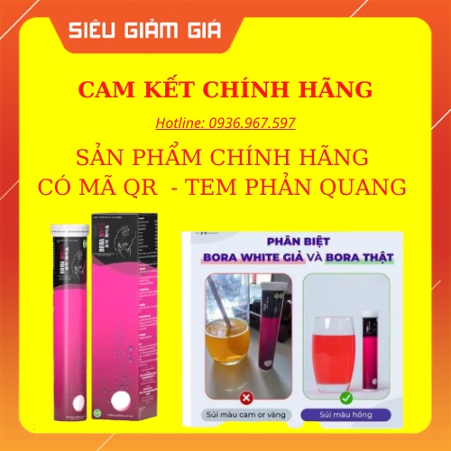 ✅Viên sủi Bora White ❤️  ❤️ trắng da mờ nám Tặng mặt nạ trắng da