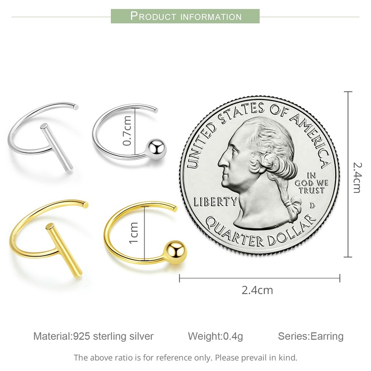 Bông tai Bamoer bằng bạc 925 thiết kế đơn giản thịnh hành