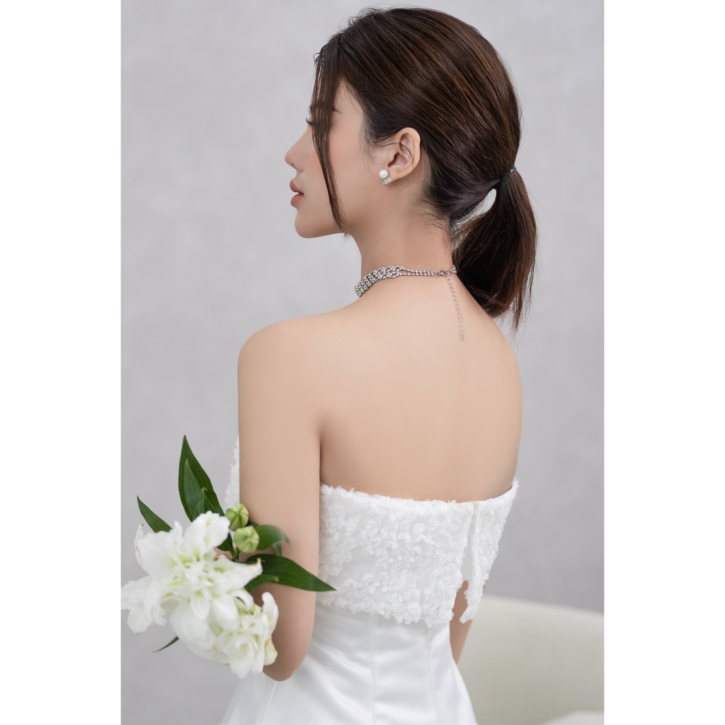 ÁO CÚP NGỰC PHỐI VOL HOA 3D NỔI SANG CHẢNH - HANIE TOP