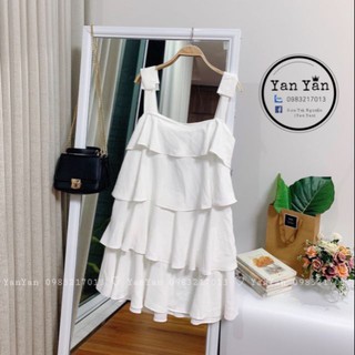 váy 2 dây chất lụa 3 tầng hottrend