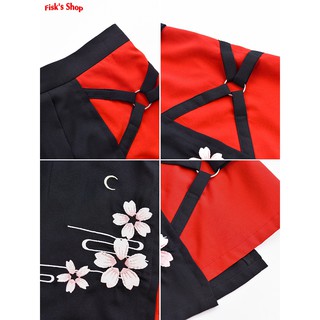 Váy xếp ly hai màu cosplay